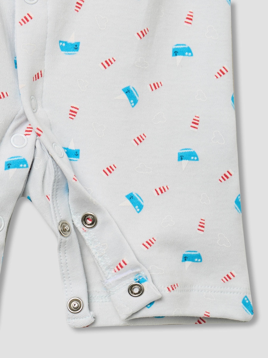 Round Neck Romper with Nautical Print
