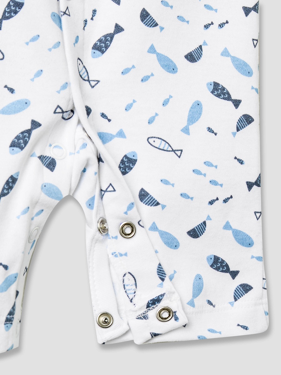 Round Neck Romper with Fish Print