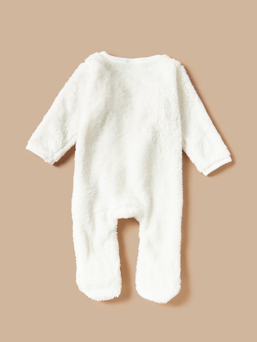 Textured Sleepsuit with Long Sleeves