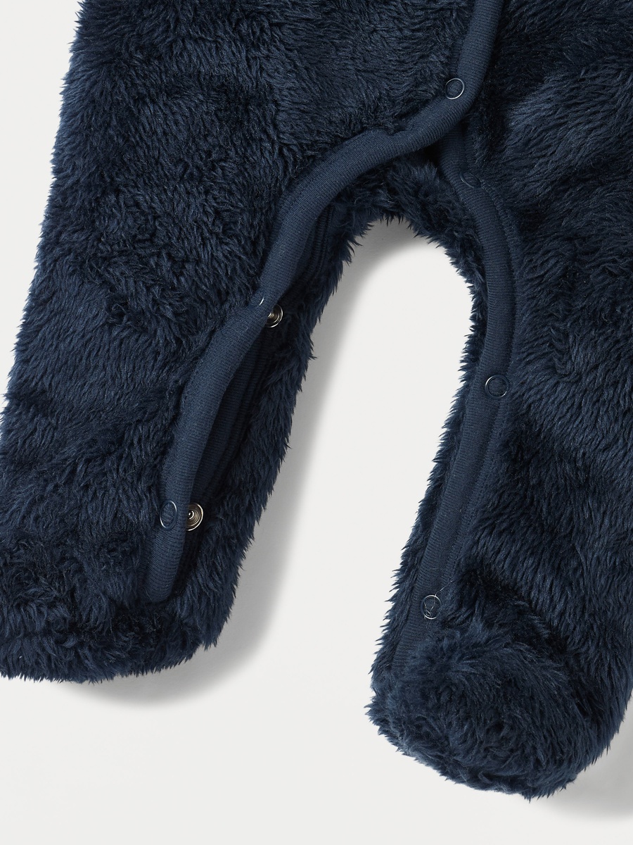 Plush Closed Feet Sleepsuit with Long Sleeves