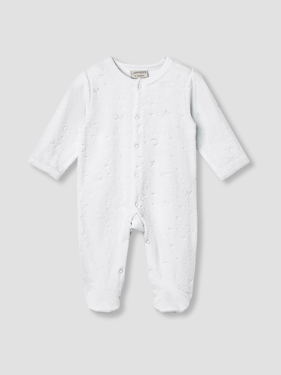 Embossed Star Sleepsuit with Long Sleeves