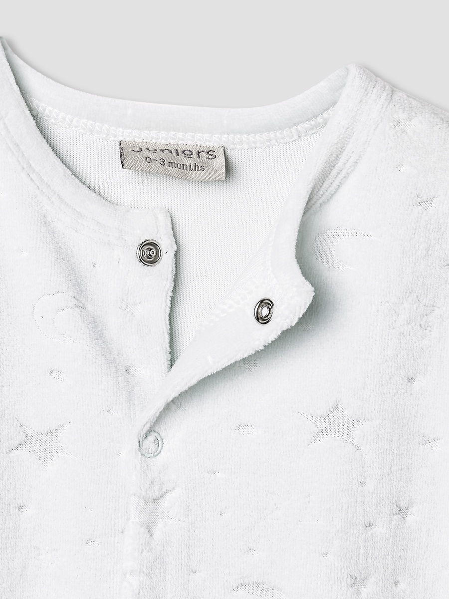 Embossed Star Sleepsuit with Long Sleeves