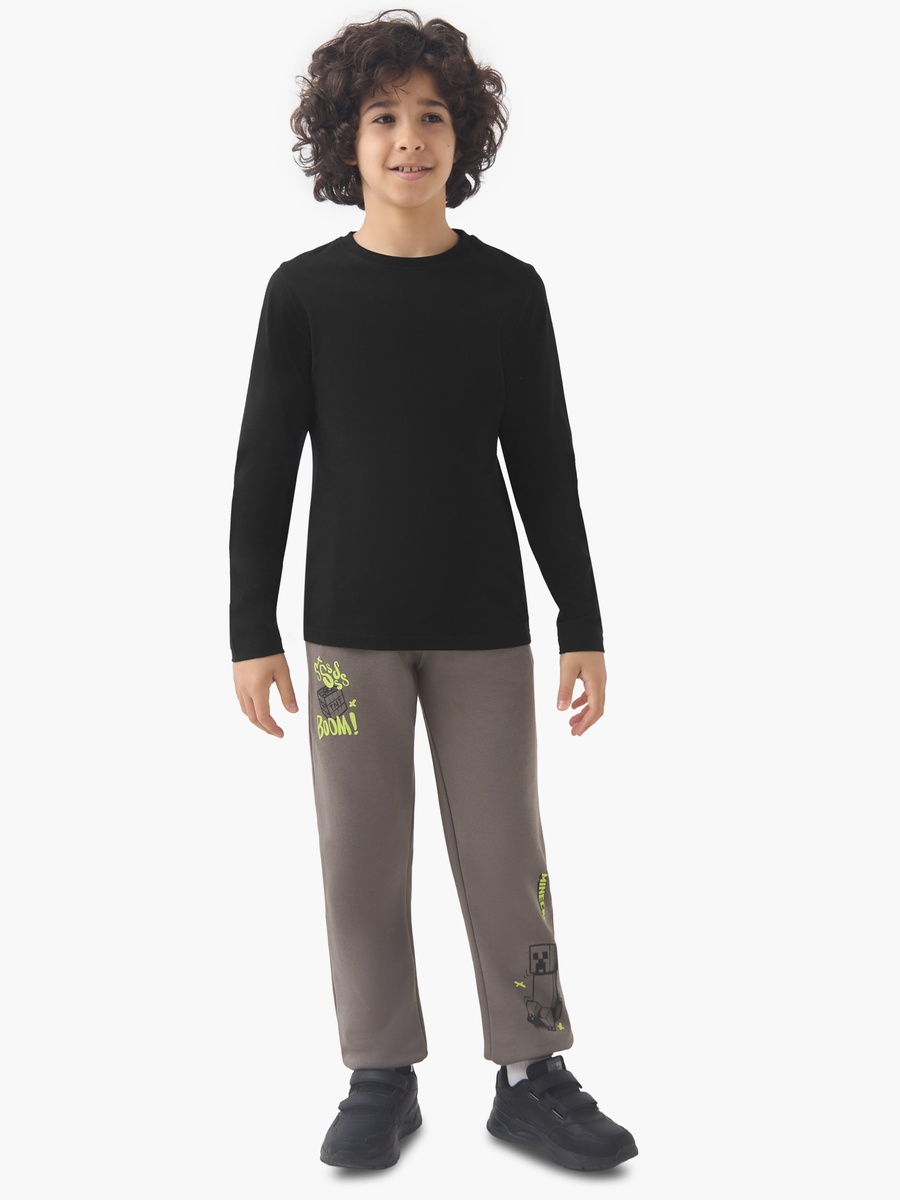 Minecraft Cotton Joggers with Print and Elasticated Drawstring