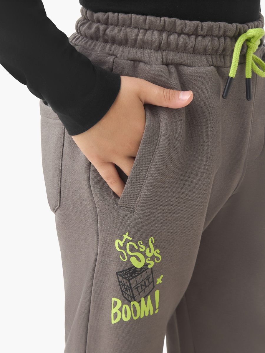 Minecraft Cotton Joggers with Print and Elasticated Drawstring