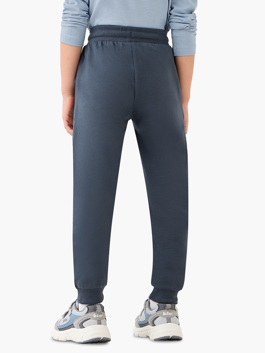 Cotton Joggers with Slogan Graphic Print and Drawstring Waist