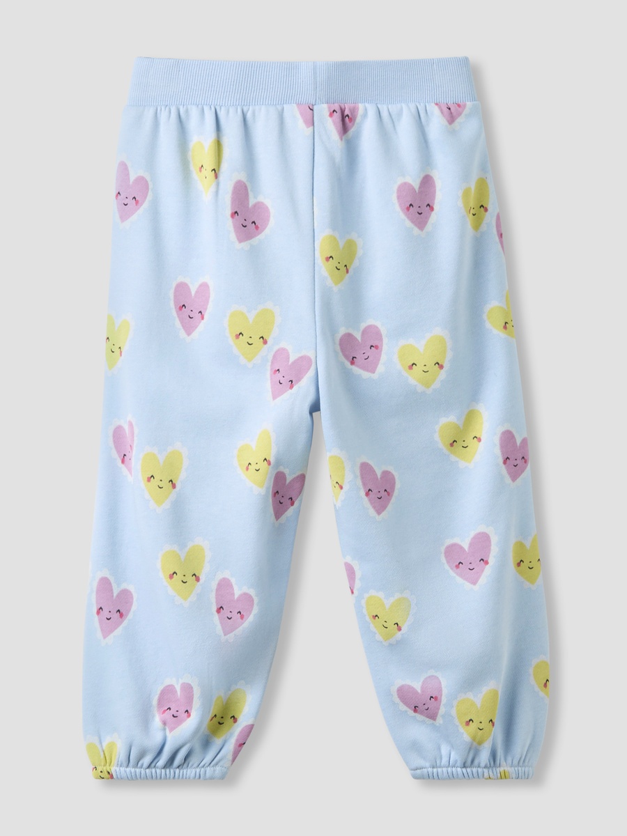 Joggers with Heart Print and Elasticated Waist