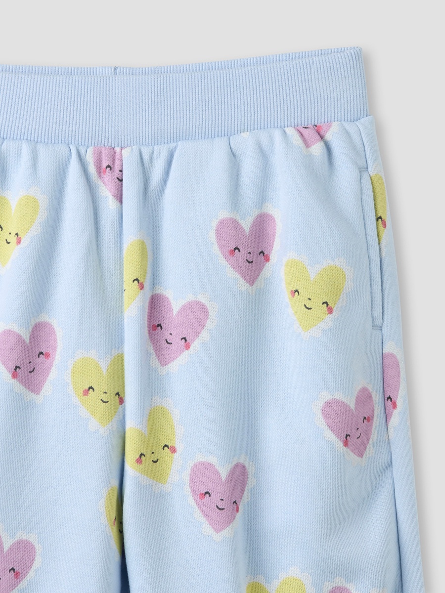 Joggers with Heart Print and Elasticated Waist