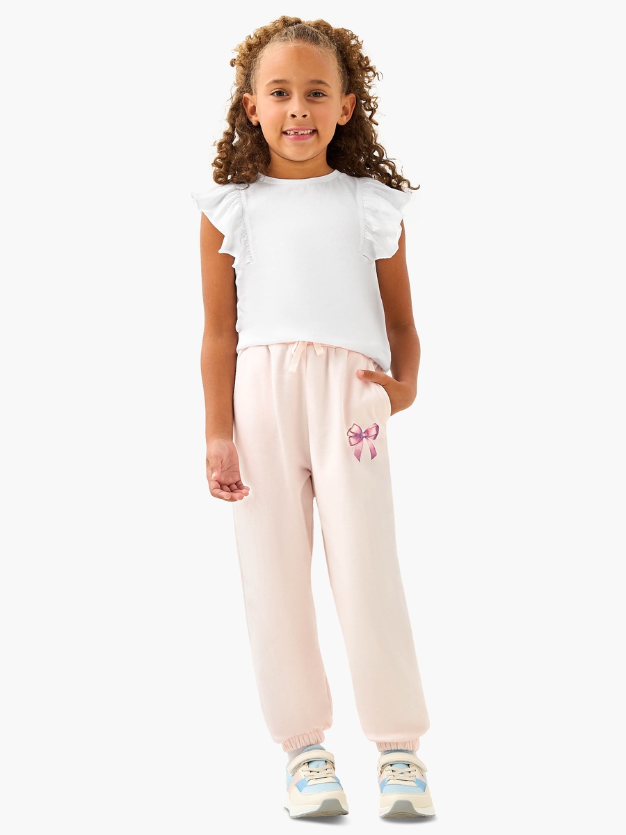 Bow Print Joggers with Drawstring Closure