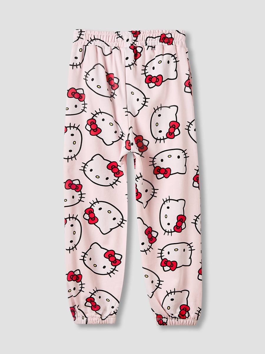 Hello Kitty Print Cotton Sanrio Joggers with Drawstring Waist