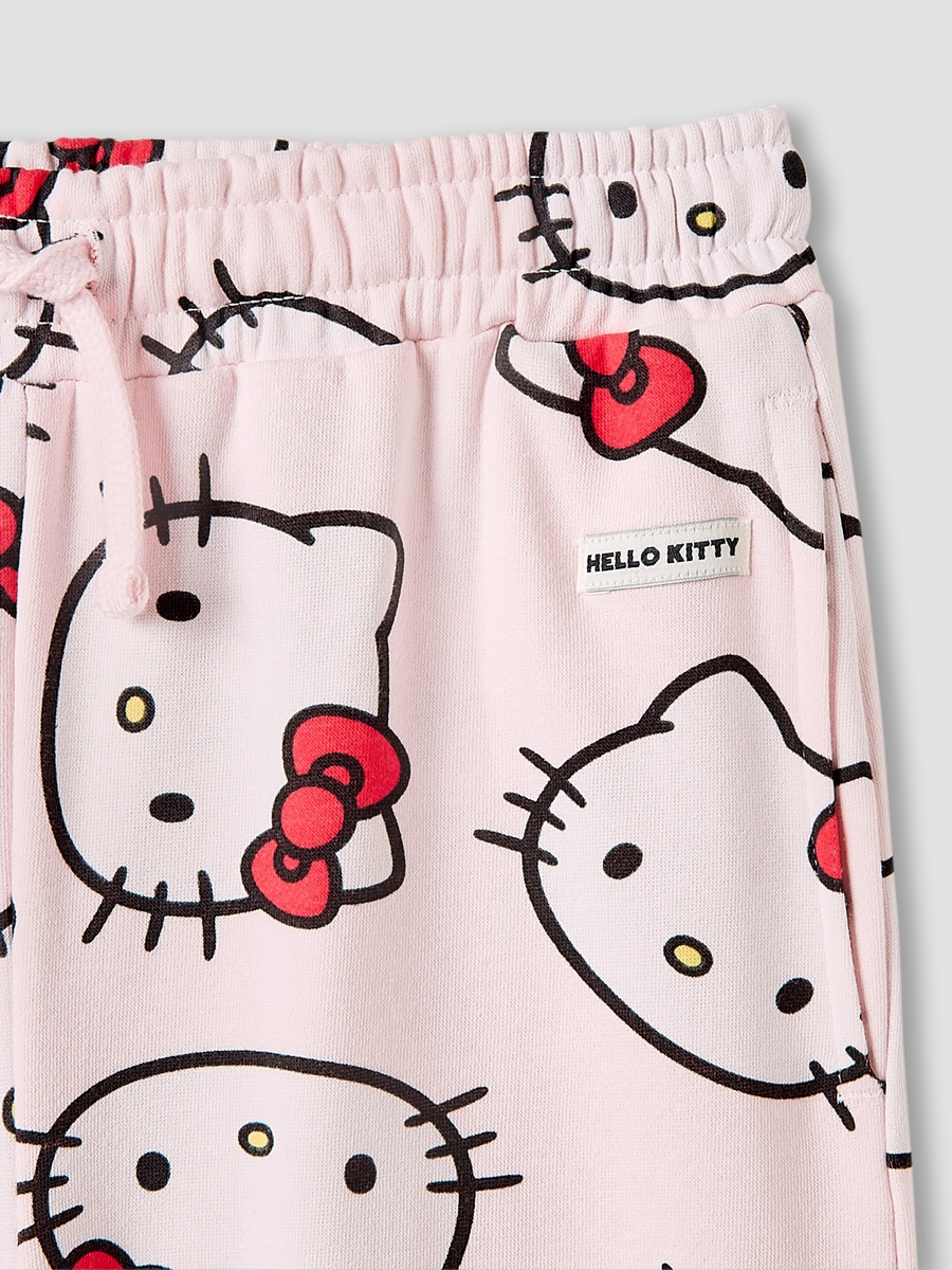 Hello Kitty Print Cotton Sanrio Joggers with Drawstring Waist