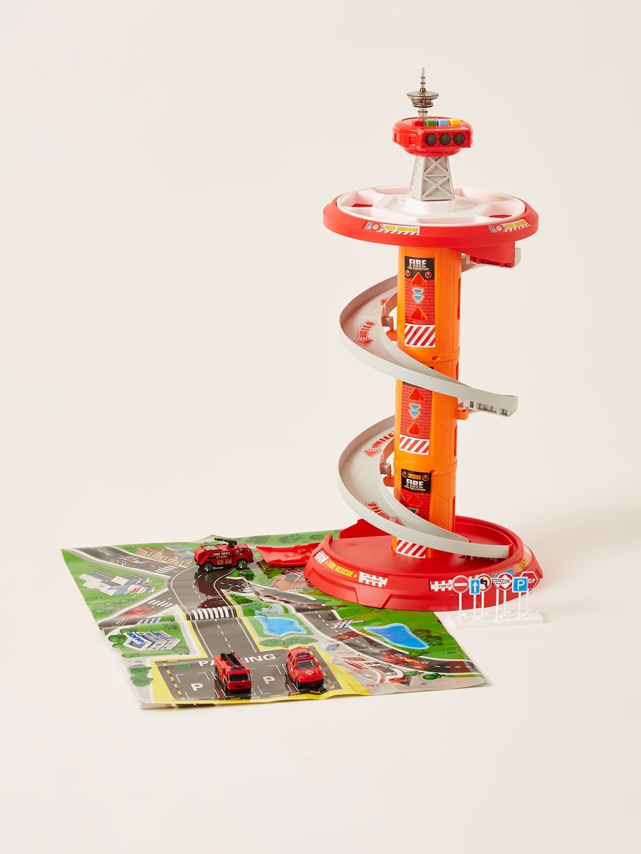 Xiao Bai Cai 26-Piece Circulation Garage Parking Lot Fire Playset