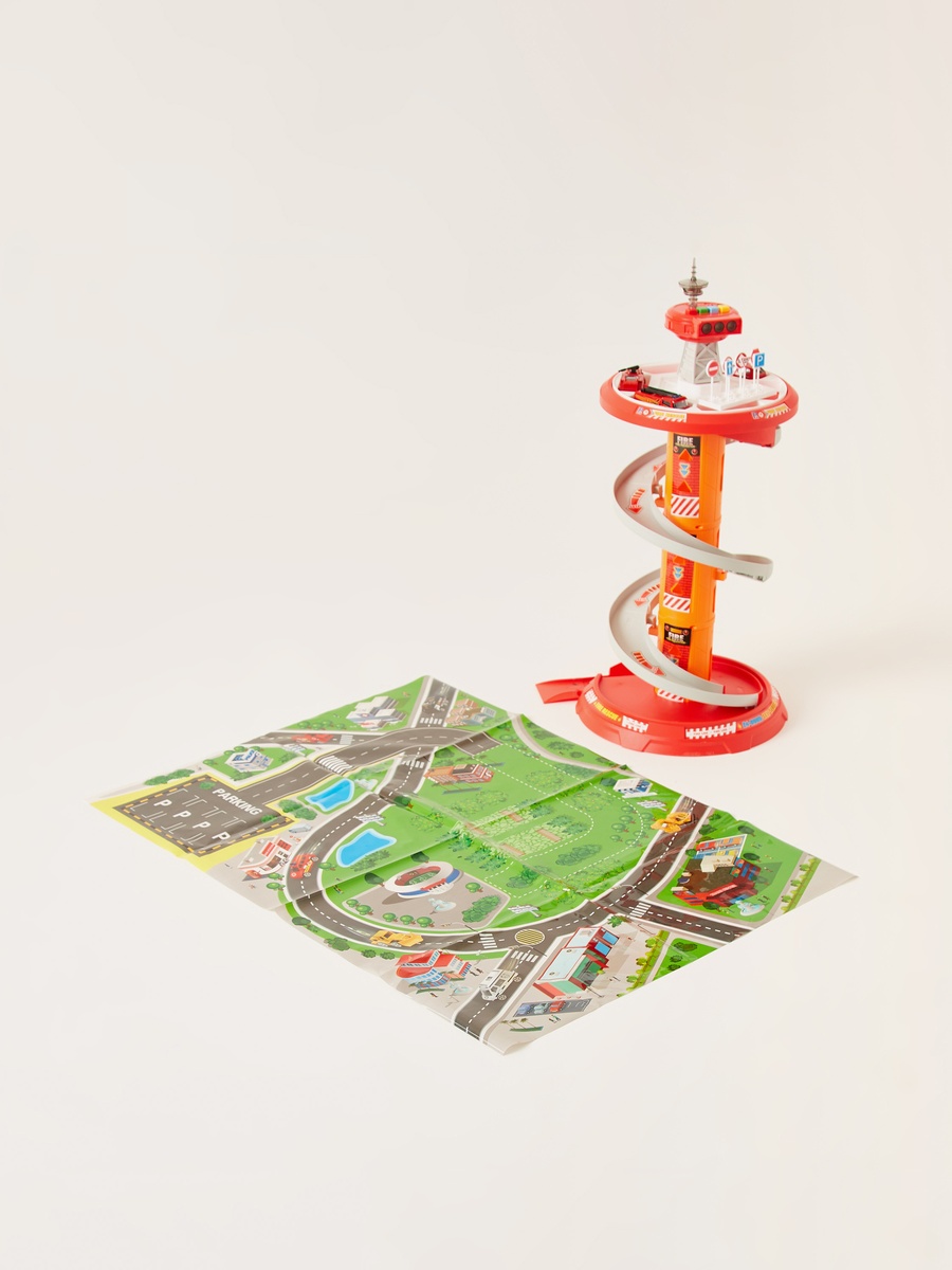 Xiao Bai Cai 26-Piece Circulation Garage Parking Lot Fire Playset