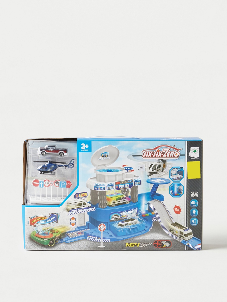 Xiao Bai Cai Car Wash Packing Lots Playset