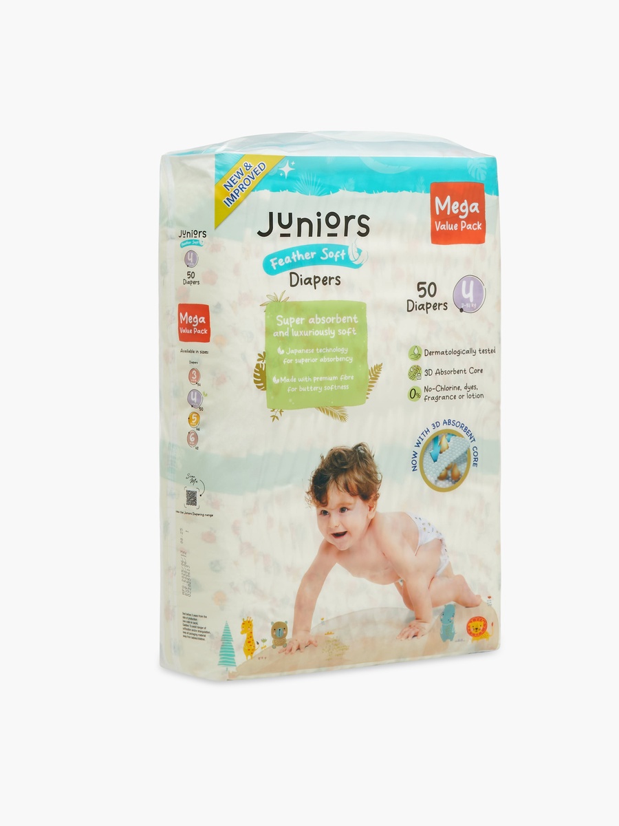 50-Piece Tape Style Diapers Size 4 Feather Soft Value Pack