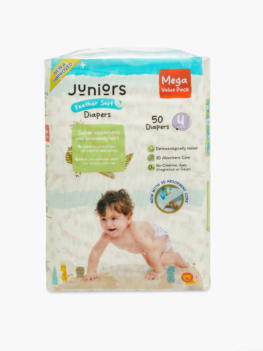 50-Piece Tape Style Diapers Size 4 Feather Soft Value Pack