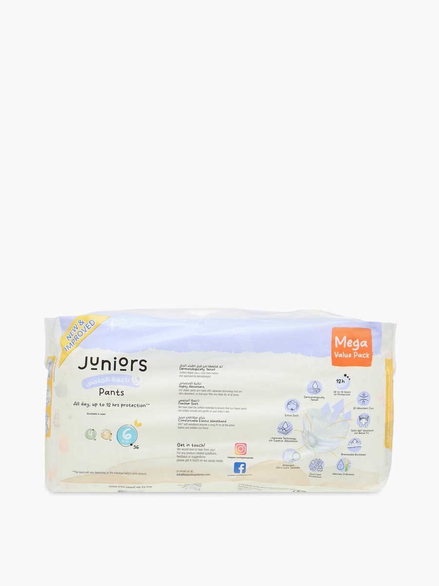 36-Piece Size 6 Pant Style Diapers - Feather Soft Mega Value Pack - 11-18 kg