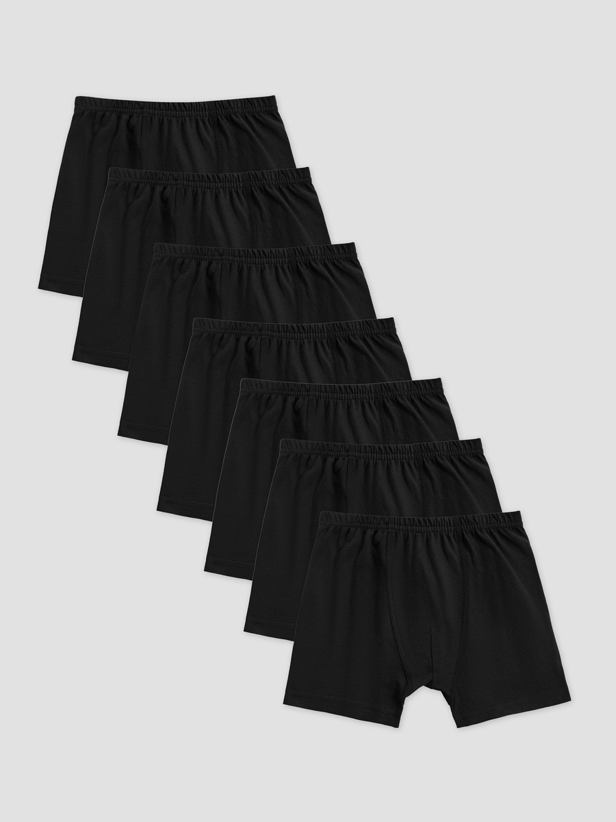 Cotton Boxers with Elastic Waist - 7-Piece Set