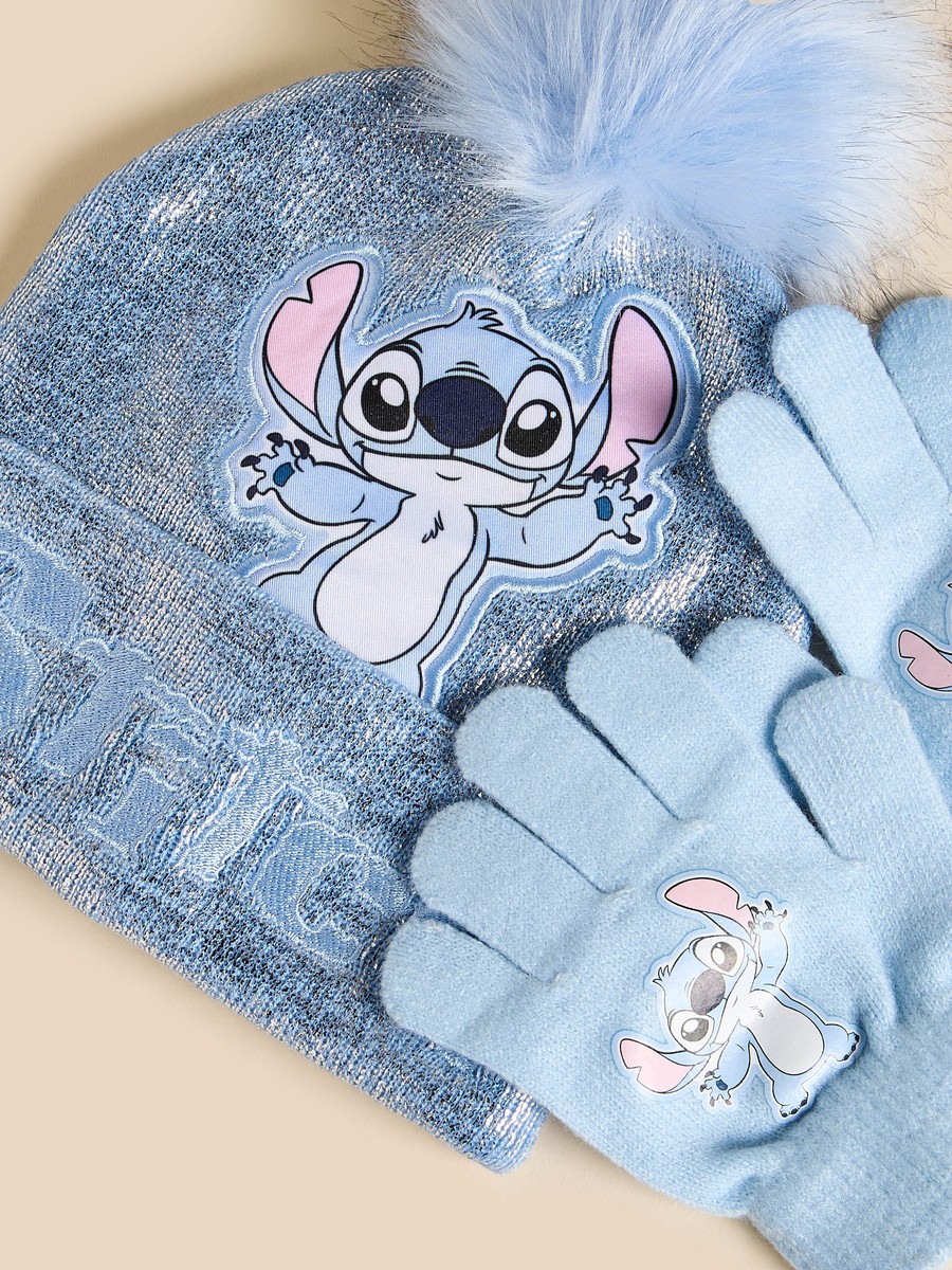 Stitch Applique Beanie Cap with Gloves