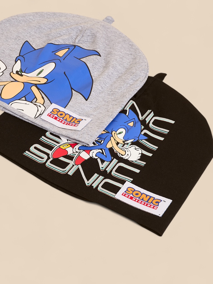 Pack of 2 - Sonic The Hedgehog Print Beanie