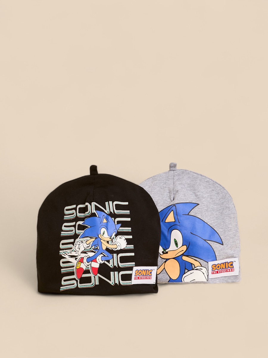 Pack of 2 - Sonic The Hedgehog Print Beanie