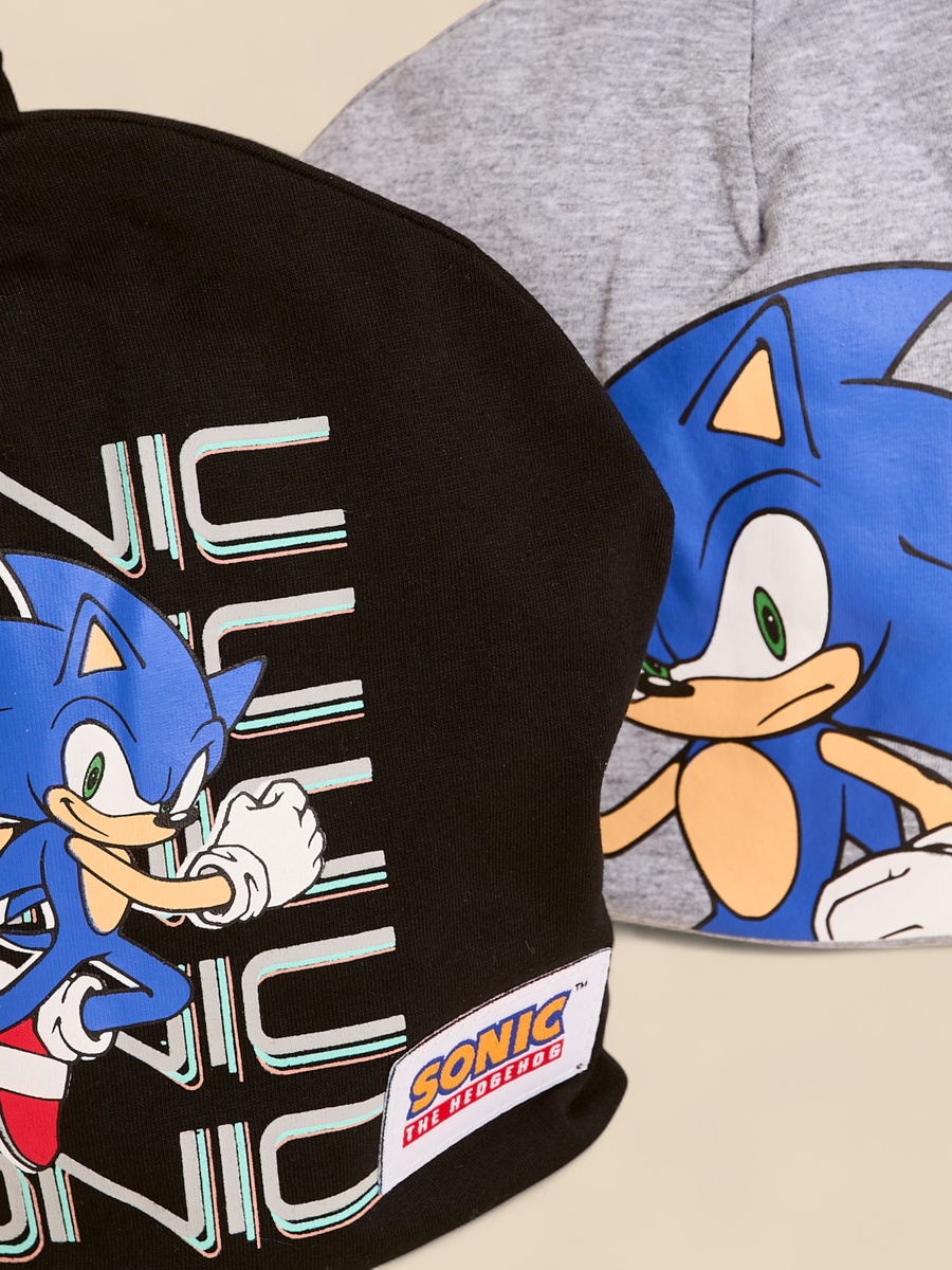Pack of 2 - Sonic The Hedgehog Print Beanie