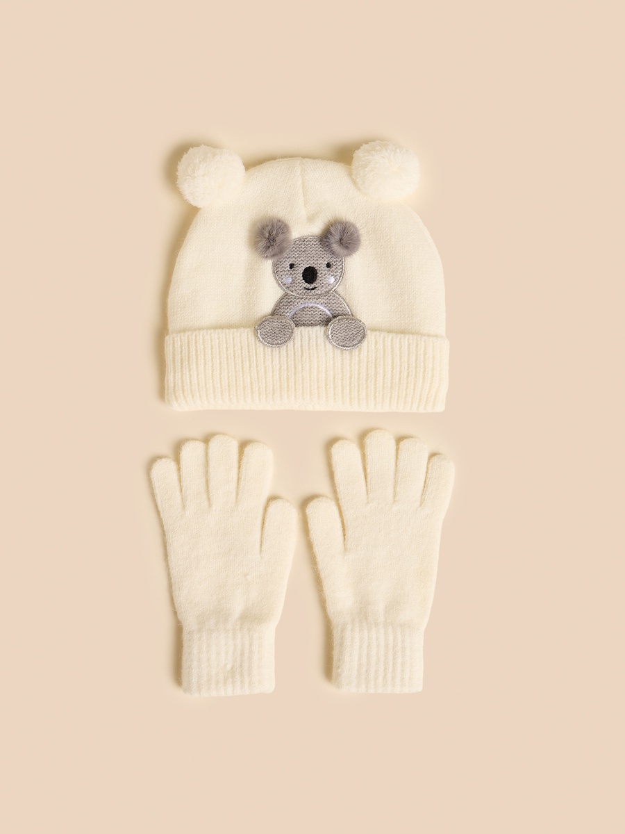 Koala Applique Beanie and Gloves Set