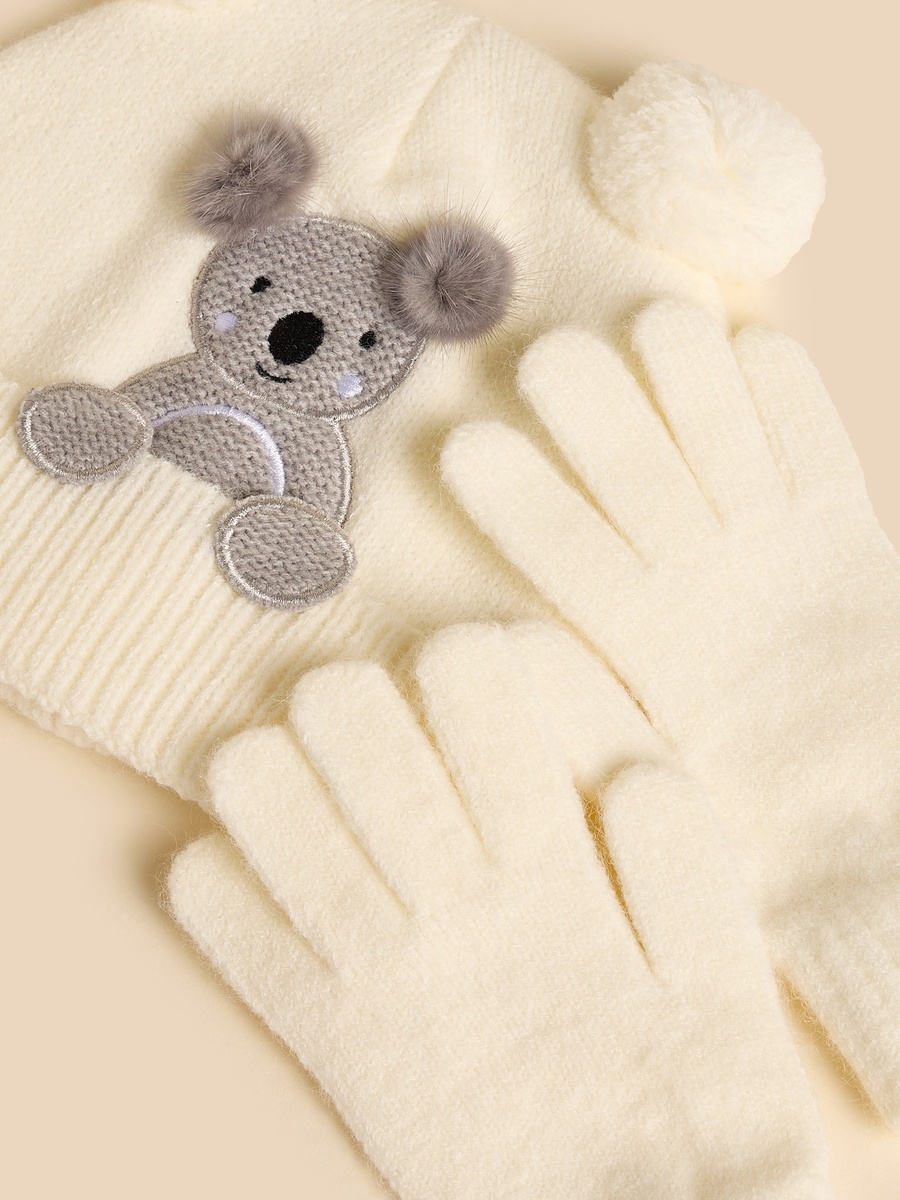 Koala Applique Beanie and Gloves Set