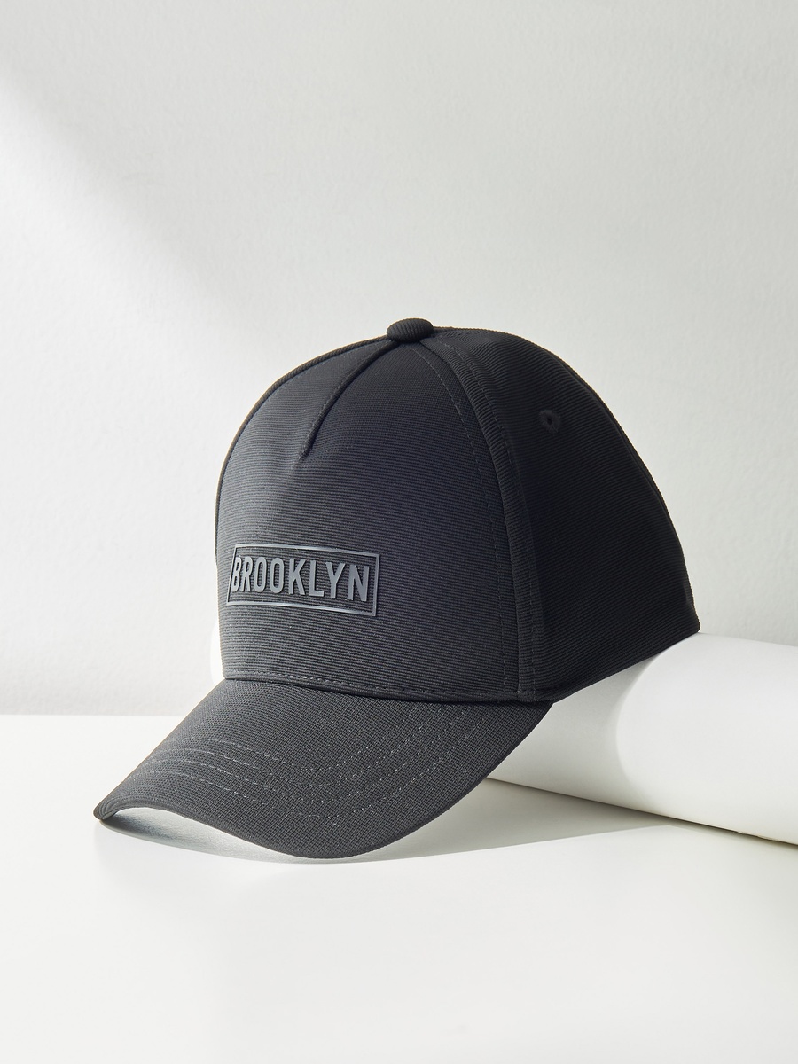 Typography Print Baseball Cap with Snap Back Closure