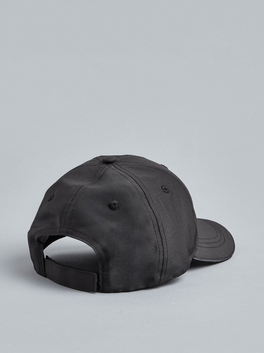Slogan Detail Cap with Hook and Loop Strap Closure