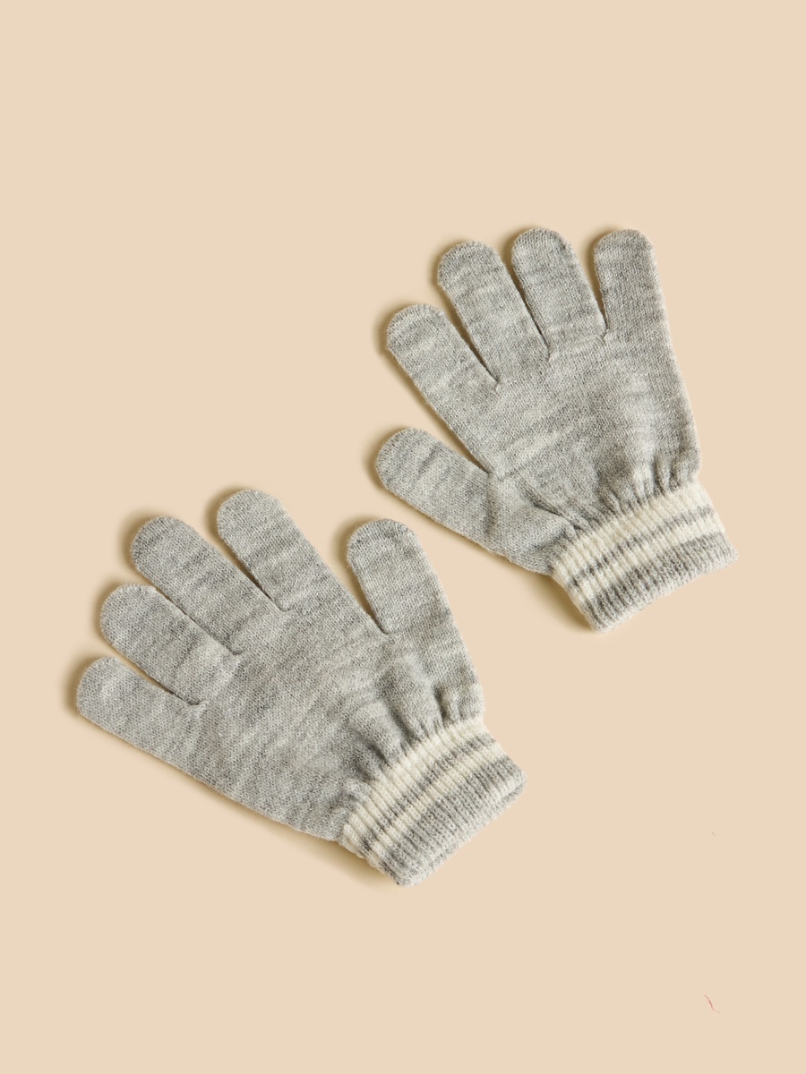 Animal Face Embroidered Beanie Cap with Gloves