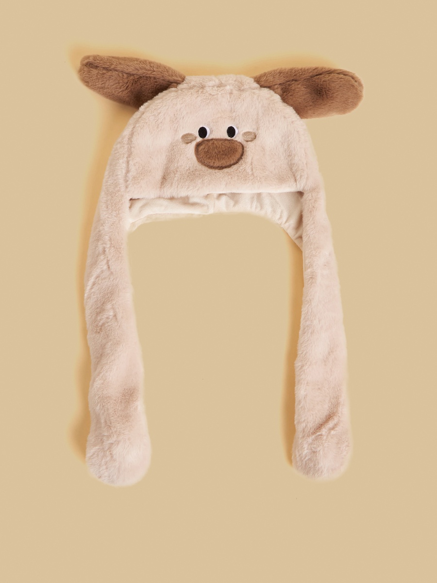 Animal Face Embroidered Cap with Moving Ears