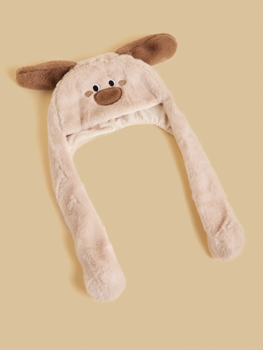 Animal Face Embroidered Cap with Moving Ears