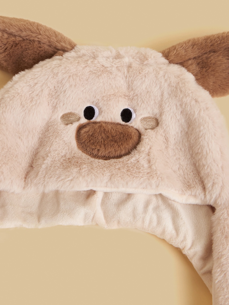 Animal Face Embroidered Cap with Moving Ears