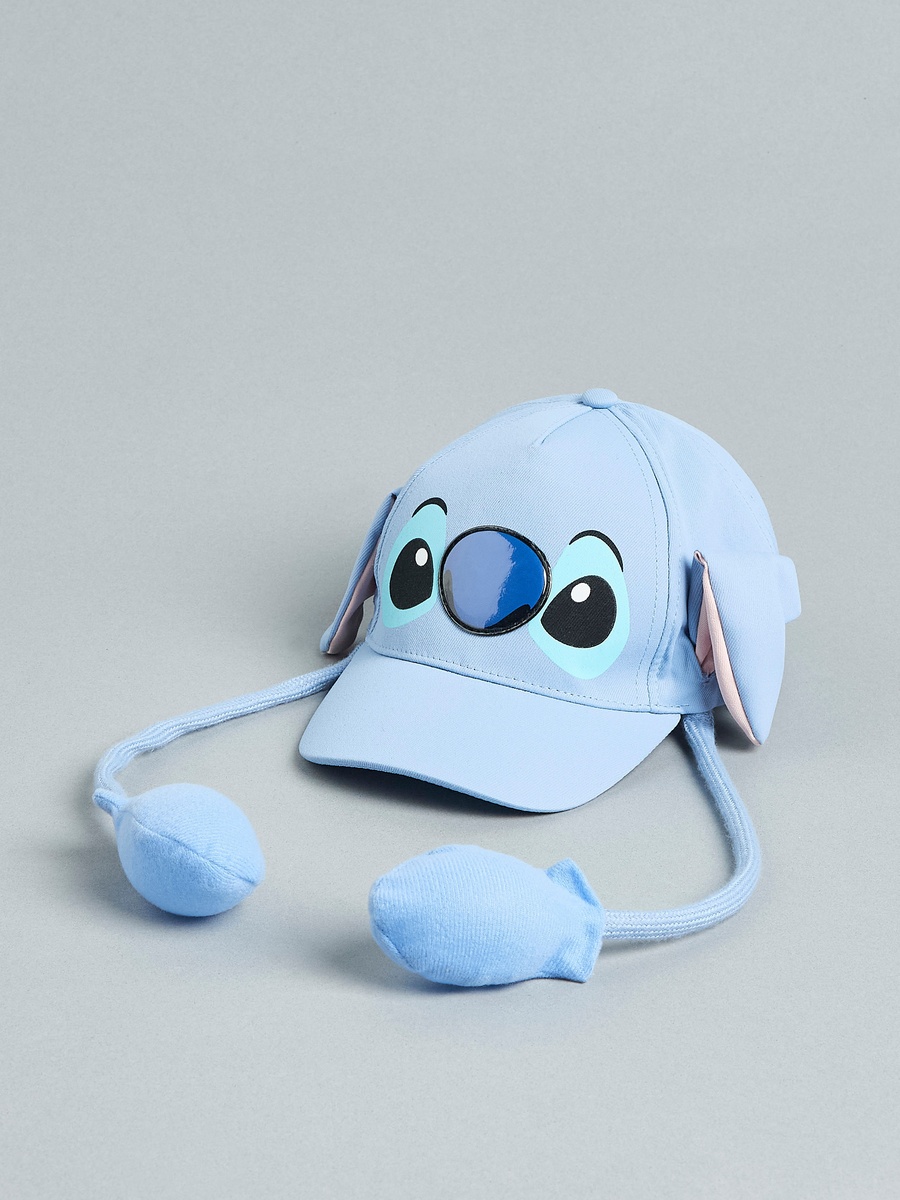 Stitch Print Cap with Moving Ears