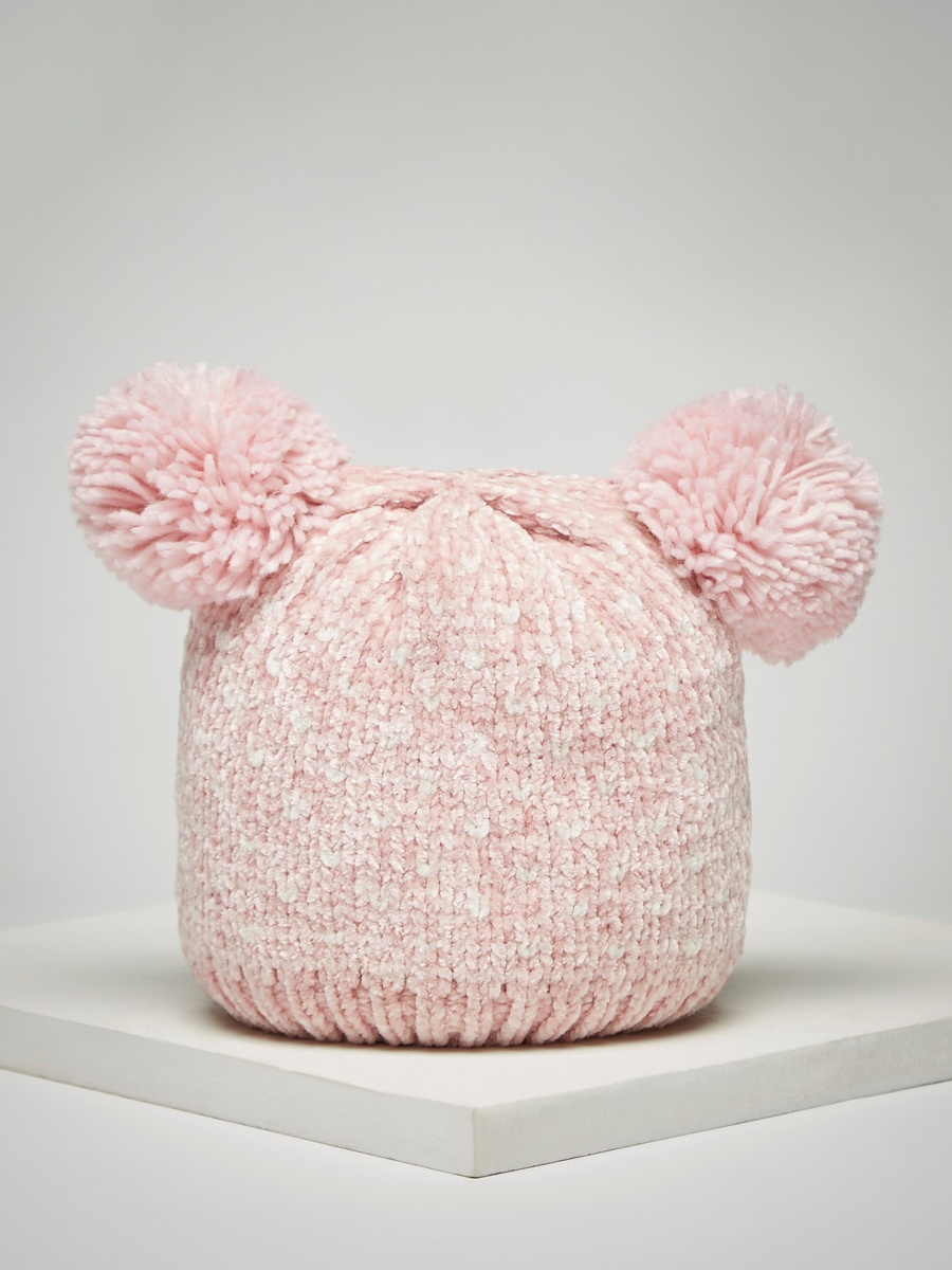 Pack of 2 - Textured Beanie Cap with Pom-Pom
