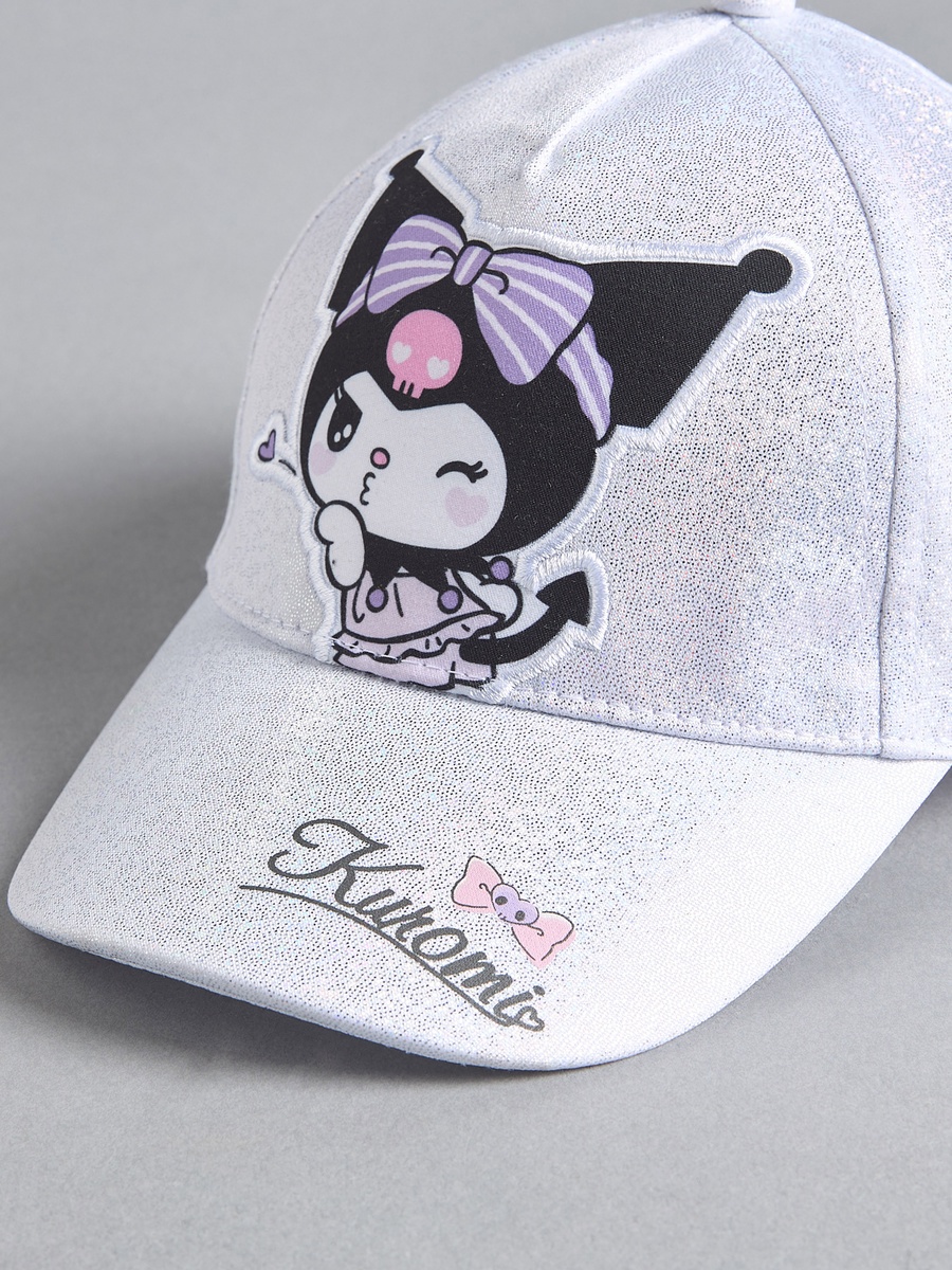 Kuromi Print Cap with Hook and Loop Strap Closure