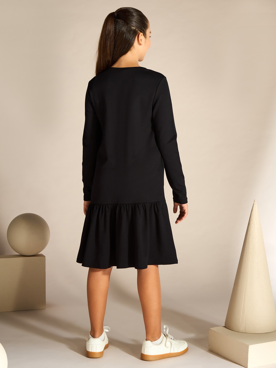 Stitch Print Drop Waist Dress