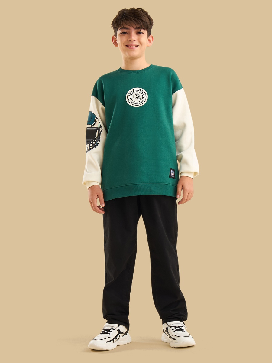 NFL Eagles Print Cotton Sweatshirt