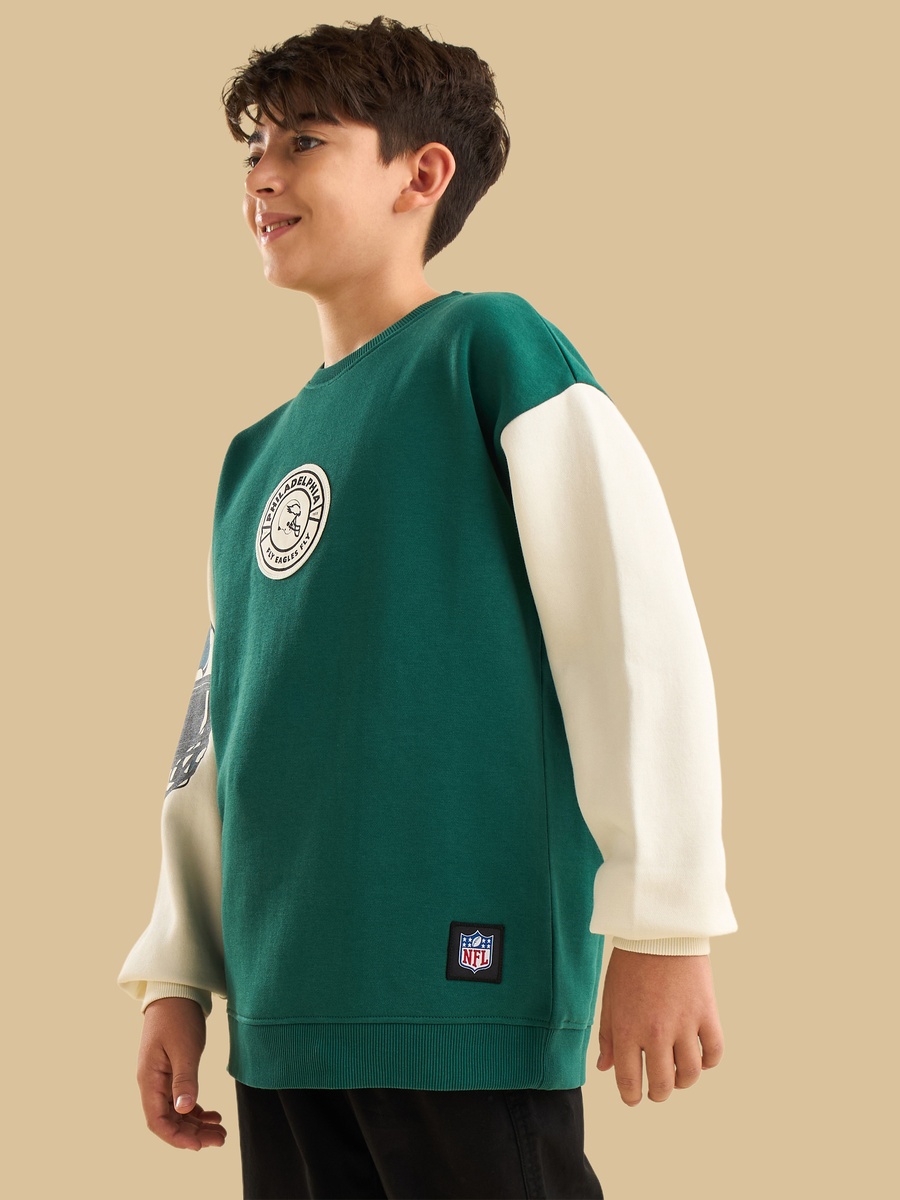 NFL Eagles Print Cotton Sweatshirt