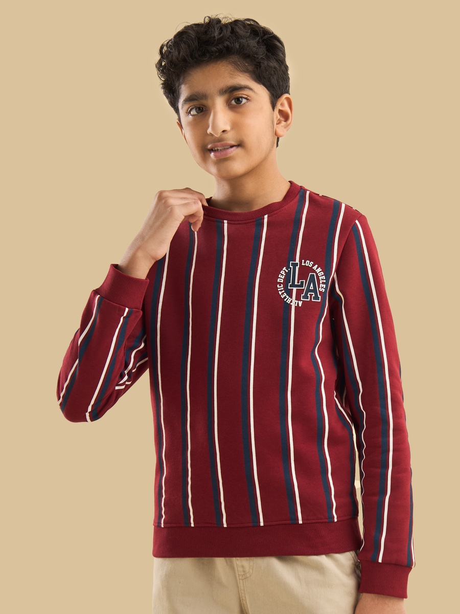 Los Angeles Print Striped Sweatshirt