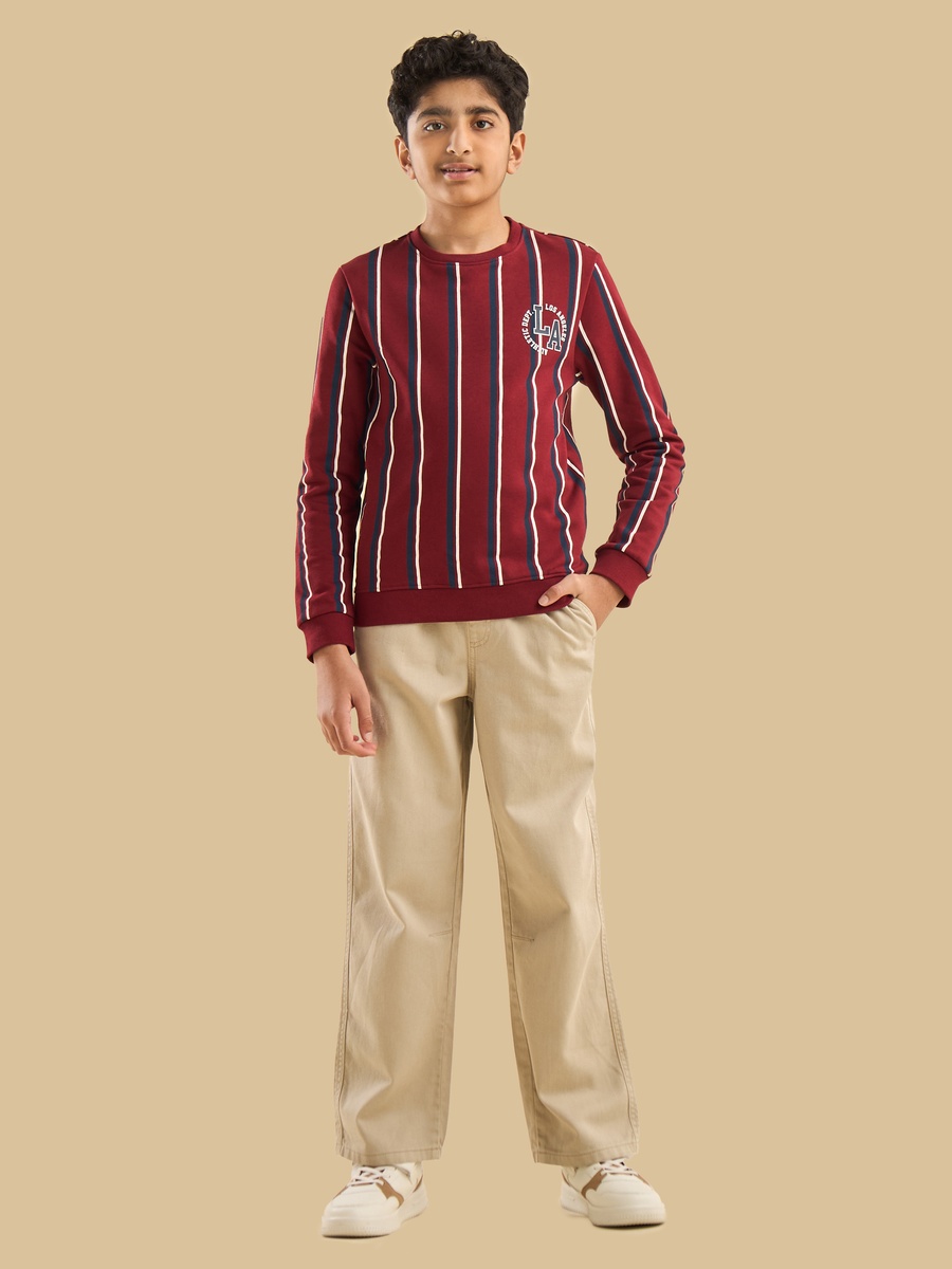 Los Angeles Print Striped Sweatshirt