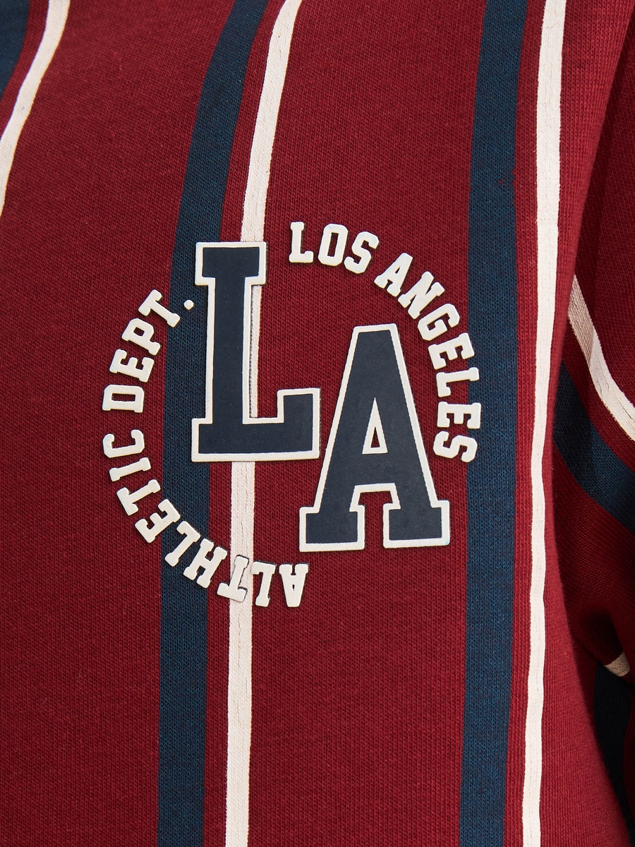 Los Angeles Print Striped Sweatshirt