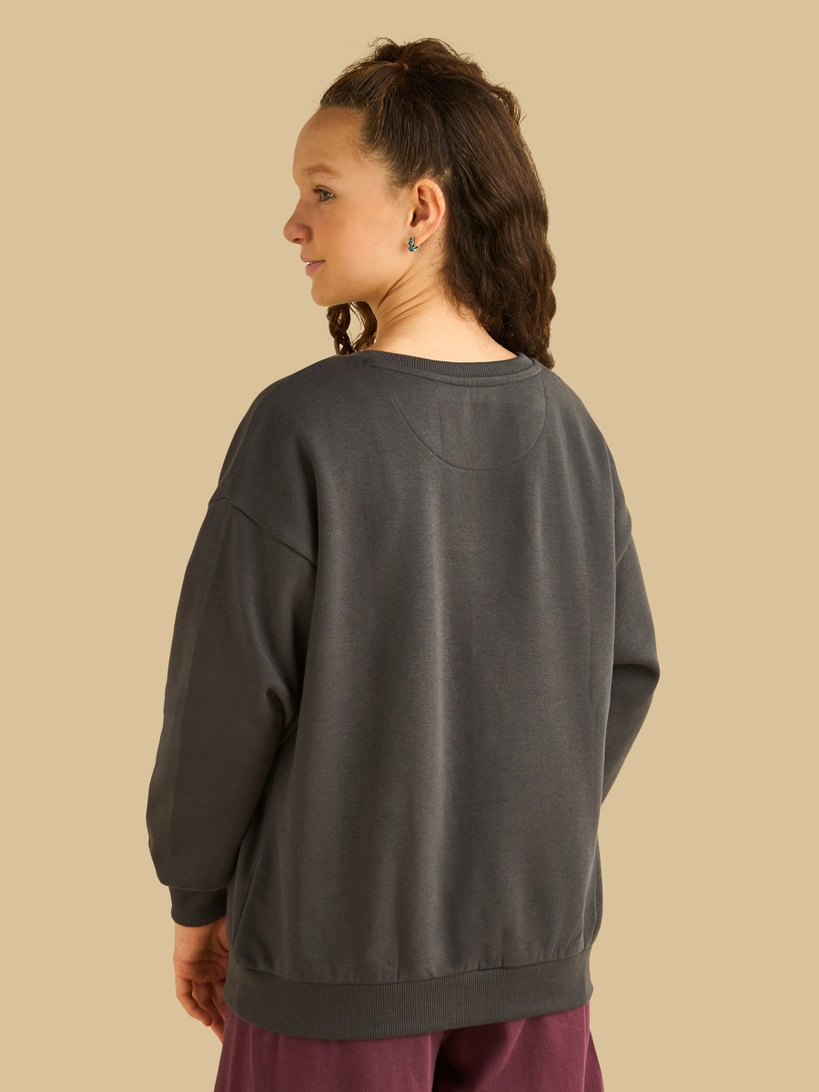 Marie Cat Print Oversized Sweatshirt