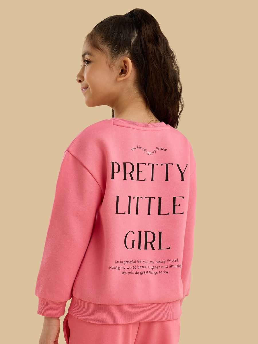 Bear Typographic Print Sweatshirt