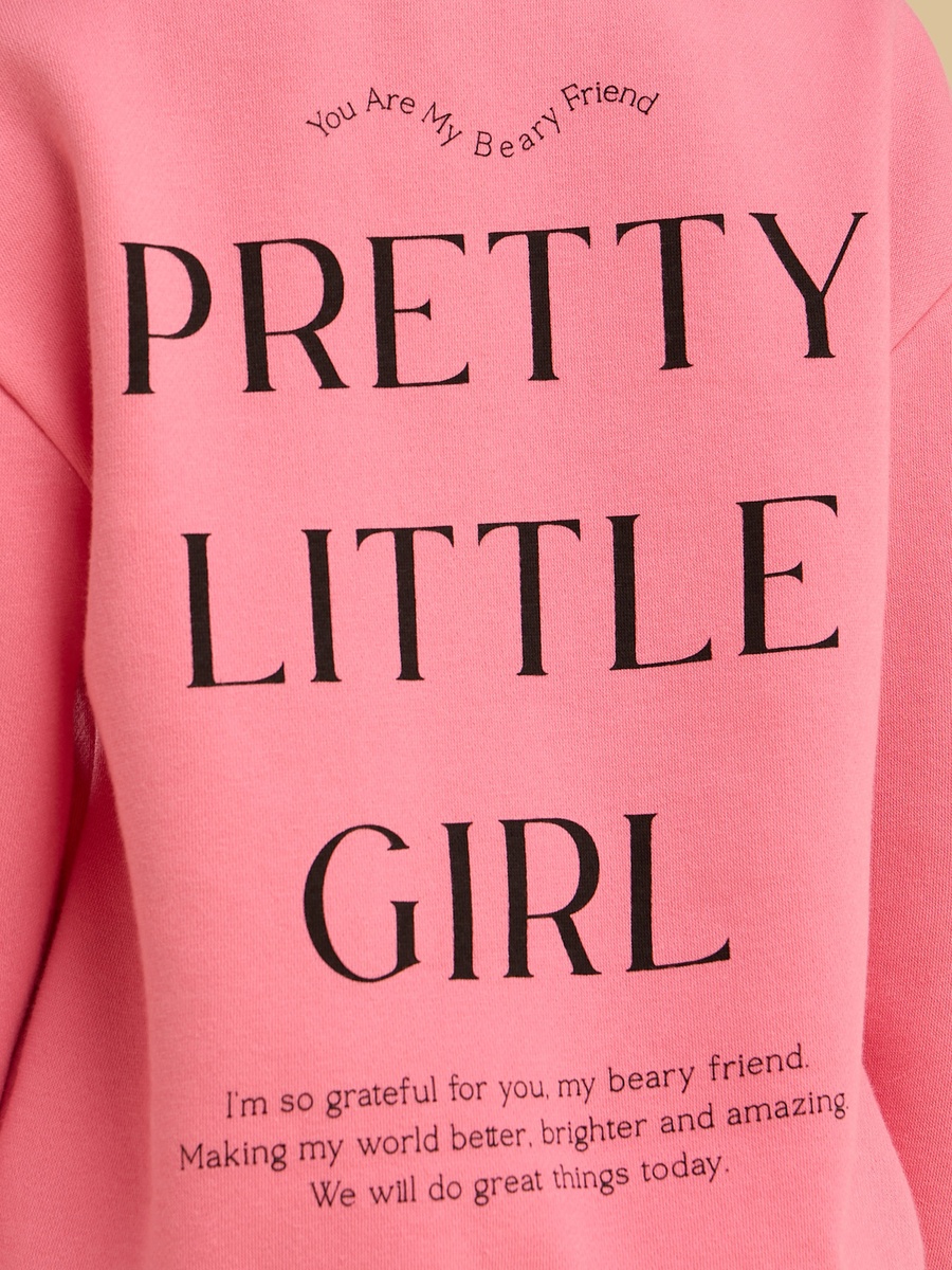 Bear Typographic Print Sweatshirt