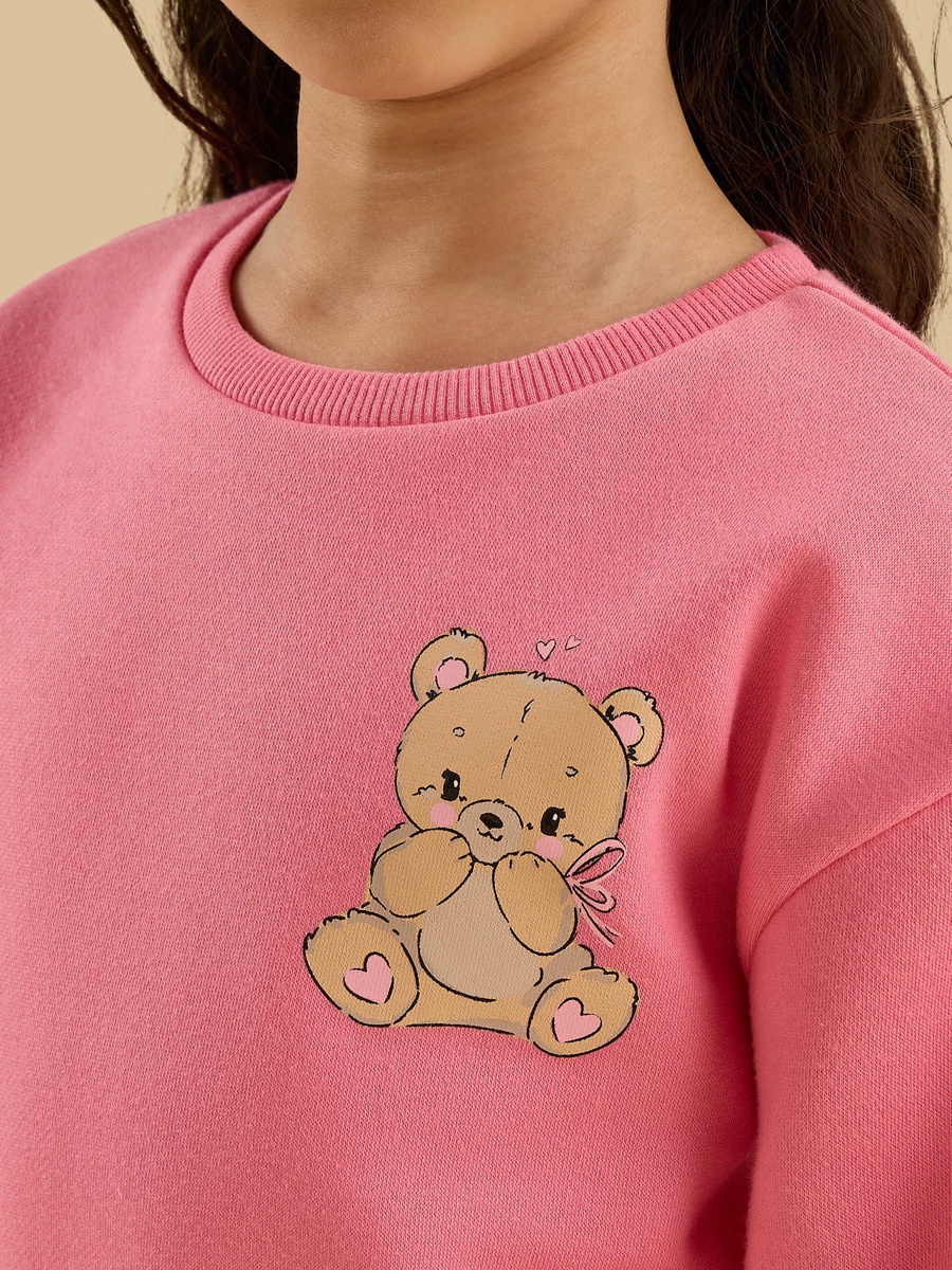 Bear Typographic Print Sweatshirt