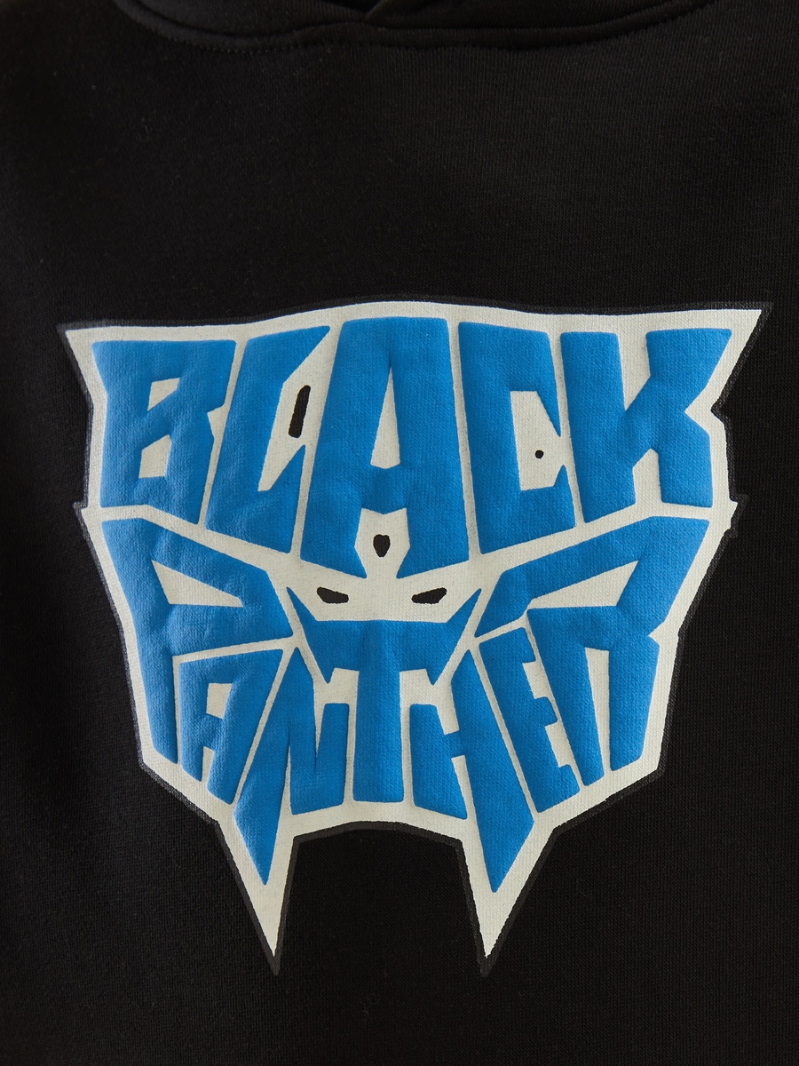 Black Panther Print Hooded Sweatshirt