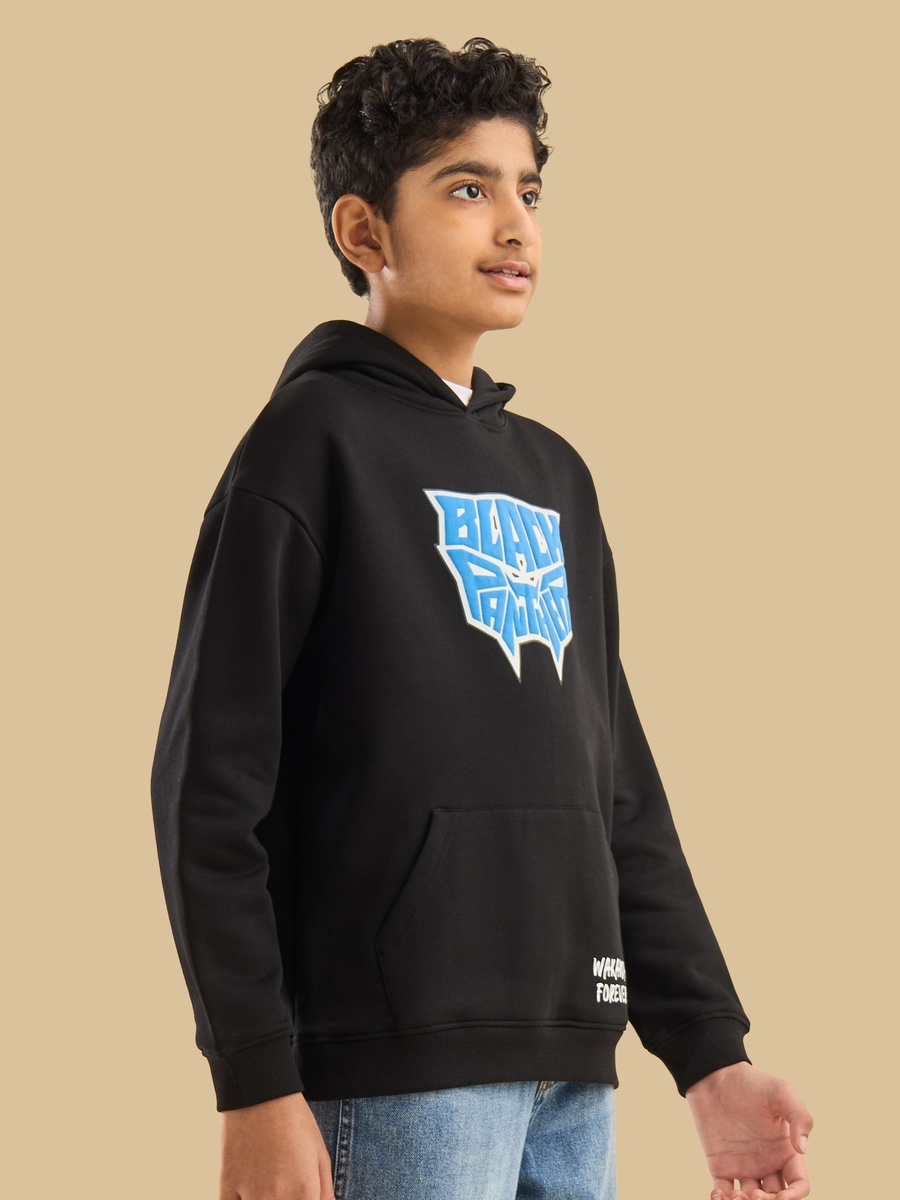 Black Panther Print Hooded Sweatshirt