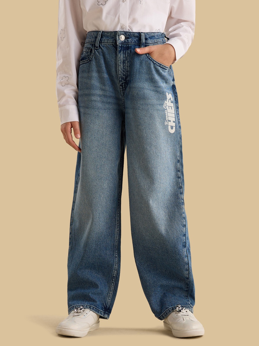 Barrel Fit Kansas City Chiefs Print Jeans