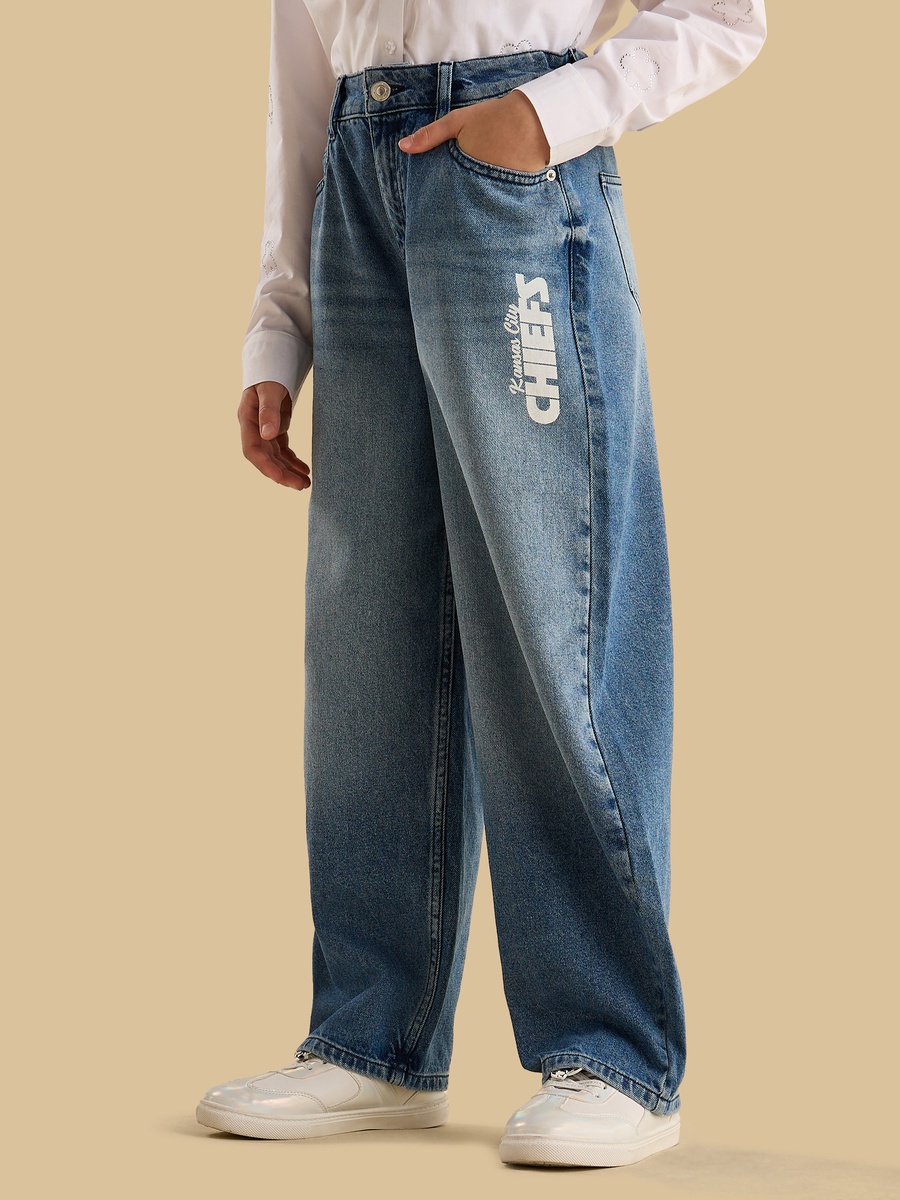 Barrel Fit Kansas City Chiefs Print Jeans